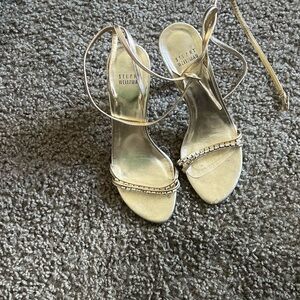 Stuart Weitzman Metallic Gold Strappy Heels